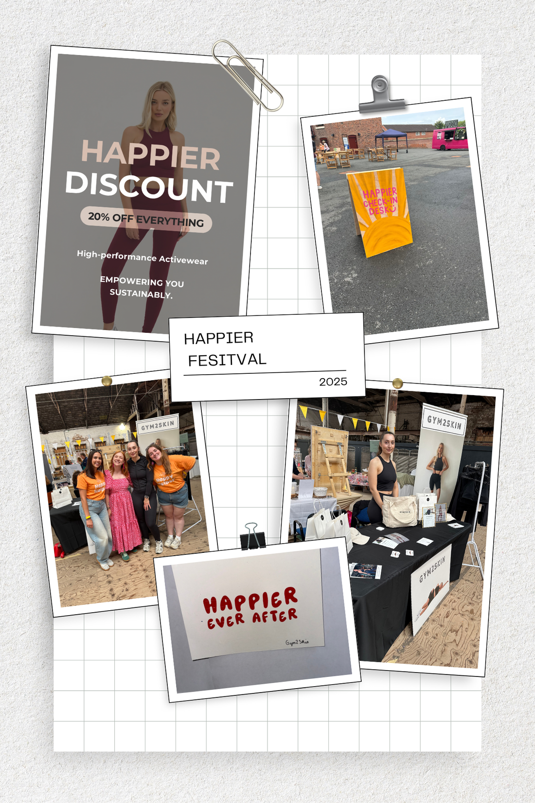 Founder of activewear brand attending a pop up festival
